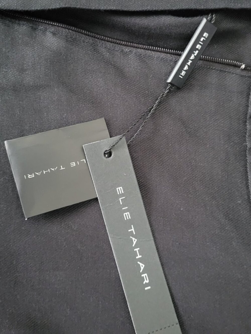 new Elie Tahari 100% Linen Wide-Leg Pants Black Women's Trousers Lined w/Pockets - Picture 9 of 13